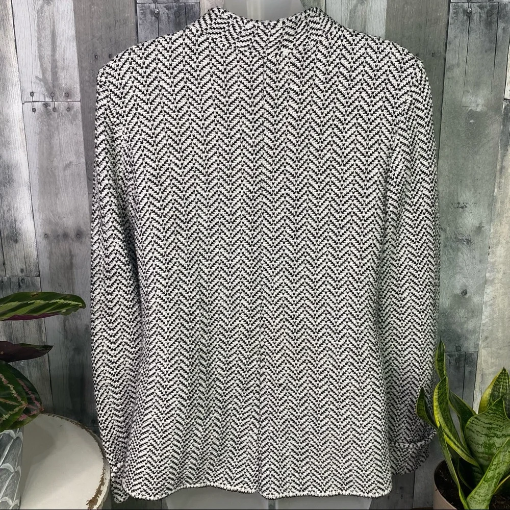 ANTHRO WILLOW Crochet Knit Chevron Print Blazer Jacket Size Small